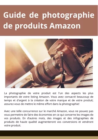Guide de photographie de produits Amazon