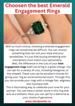 Choosen the best Emerald Engagement Rings