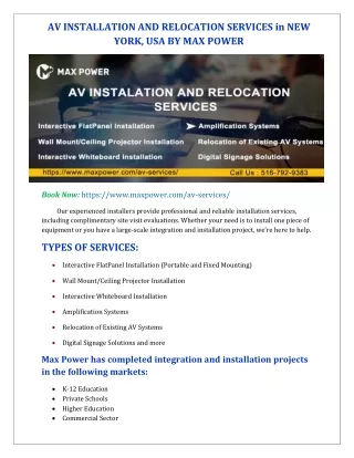 AV INSTALLATION | Max Power