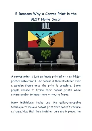 5 Reasons Why a Canvas Print is the BEST Home Decor
