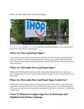 What Are Moveable Post And Panel Signs