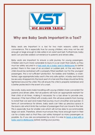 Why are Baby Seats Important in a Taxi
