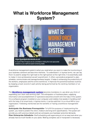 What is Workforce Management System?