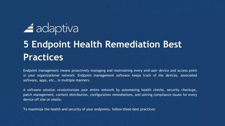 5 endpoint health remediation best practices