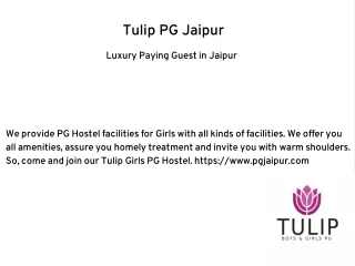 tulip pg jaipur