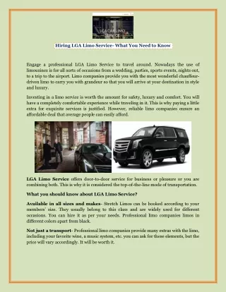 Hiring LGA Limo Service- What You Need to Know