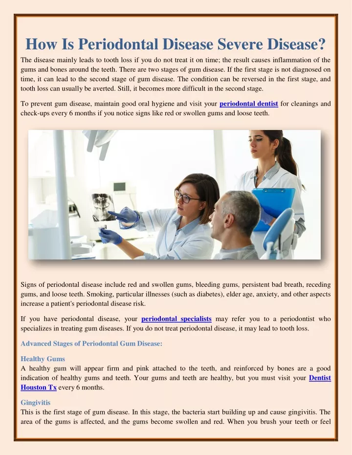 how is periodontal disease severe disease