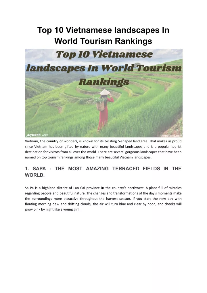 top 10 vietnamese landscapes in world tourism