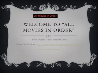 Watch & Enjoy Narnia Movies In Order