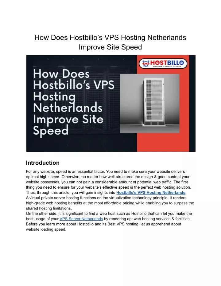 how does hostbillo s vps hosting netherlands