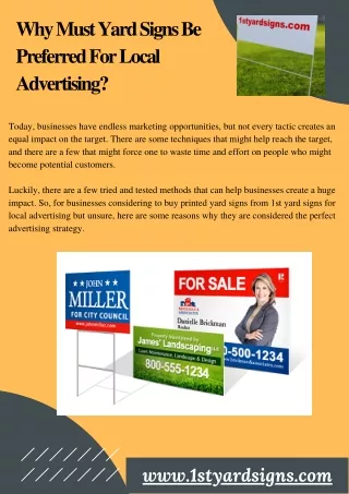 Buy printed yard signs from 1st yard signs