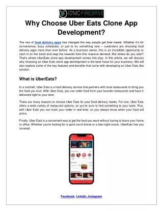 why choose uber eats clone app development