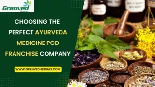 Choosing the Perfect Ayurveda Medicine PCD Franchise Company