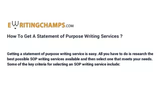 how to get a statement of purpose writing services