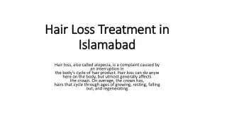 Hair Loss Treatment in Islamabad