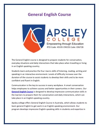 general english course