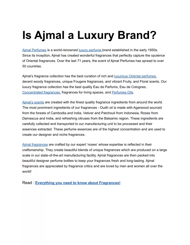 is ajmal a luxury brand