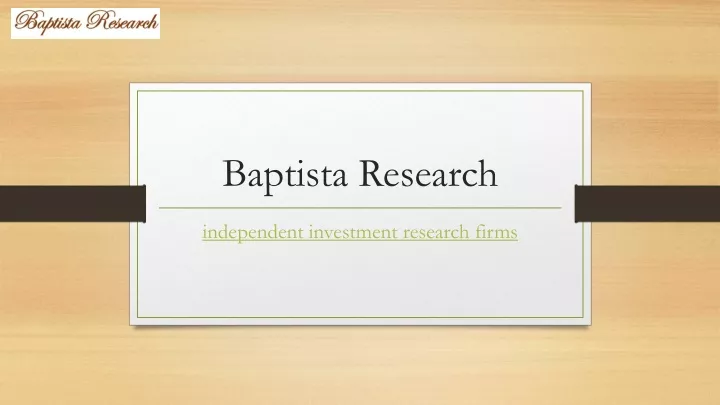 baptista research