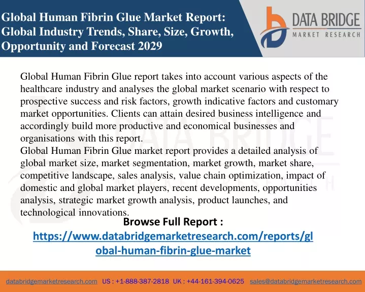 global human fibrin glue market report global