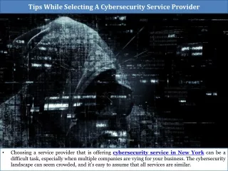 Tips While Selecting A Cybersecurity Service Provider