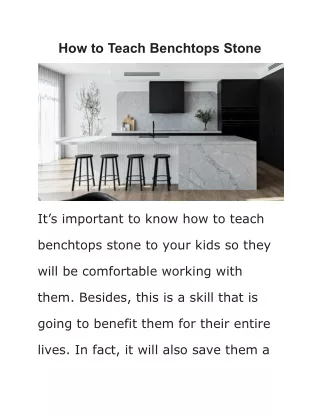 how to teach benchtops stone