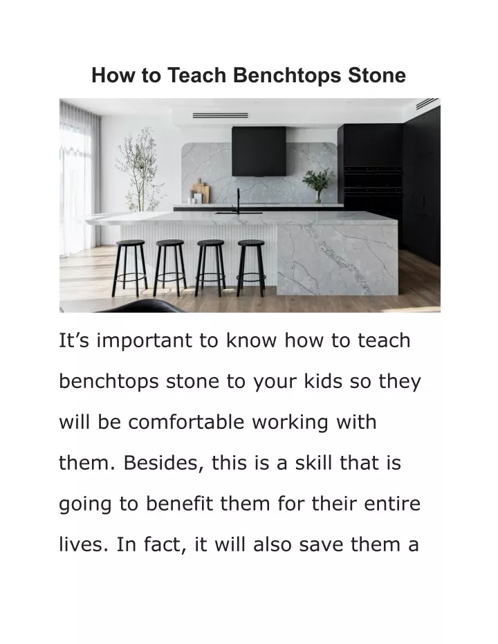 how to teach benchtops stone