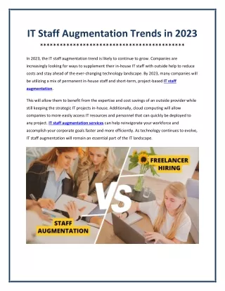 IT Staff Augmentation Trends in 2023