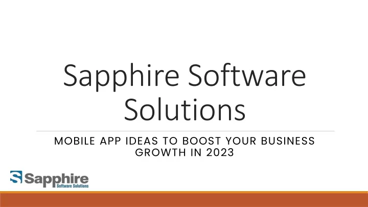 sapphire software solutions