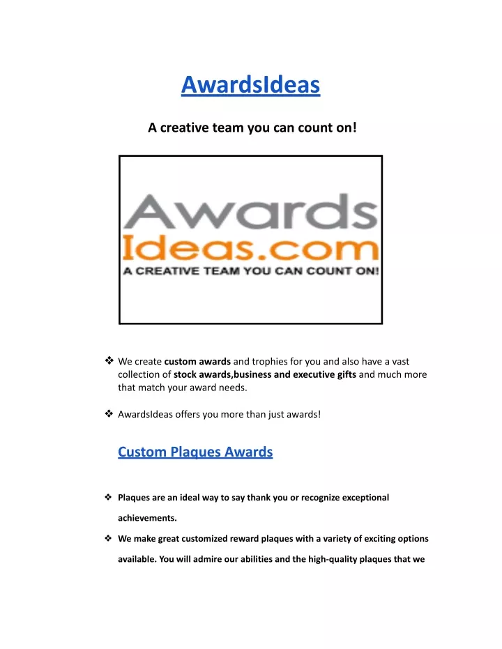 awardsideas