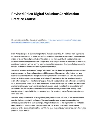 revised pelco digital solutionscertification
