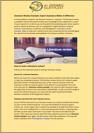 literature review example expert assistance makes