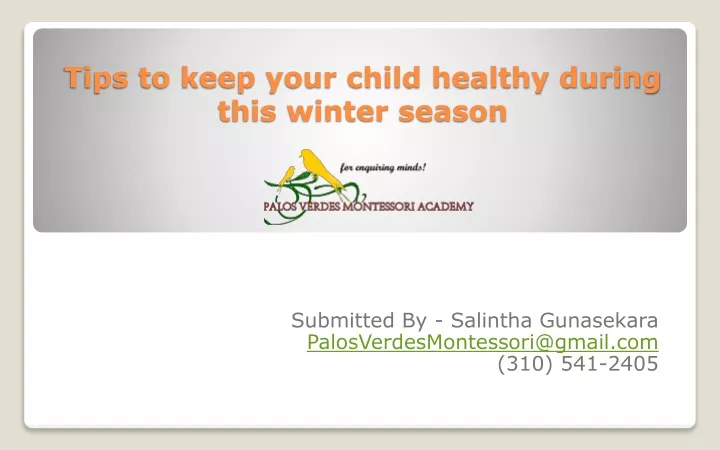 tips to keep your child healthy during this winter season