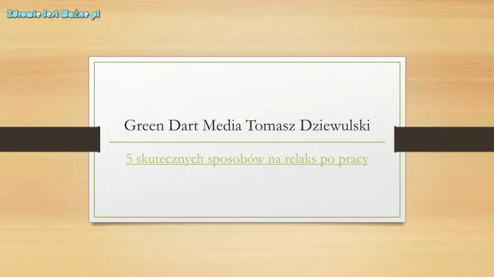 green dart media tomasz dziewulski