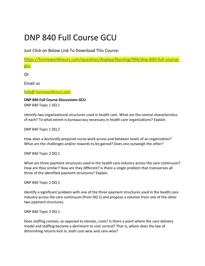 dnp 840 full course gcu
