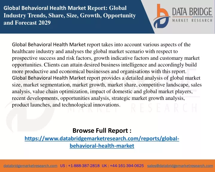 global behavioral health market report global