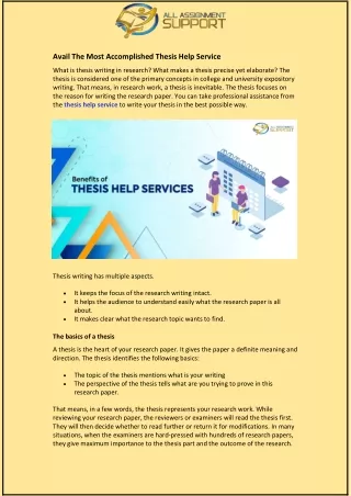 avail the most accomplished thesis help service