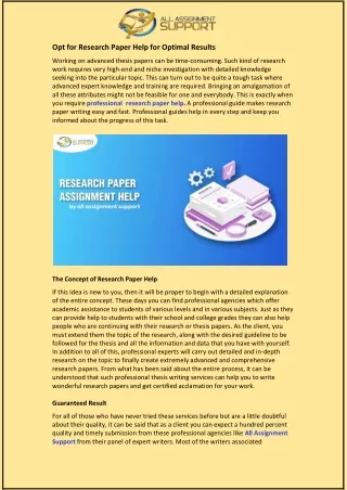 opt for research paper help for optimal results