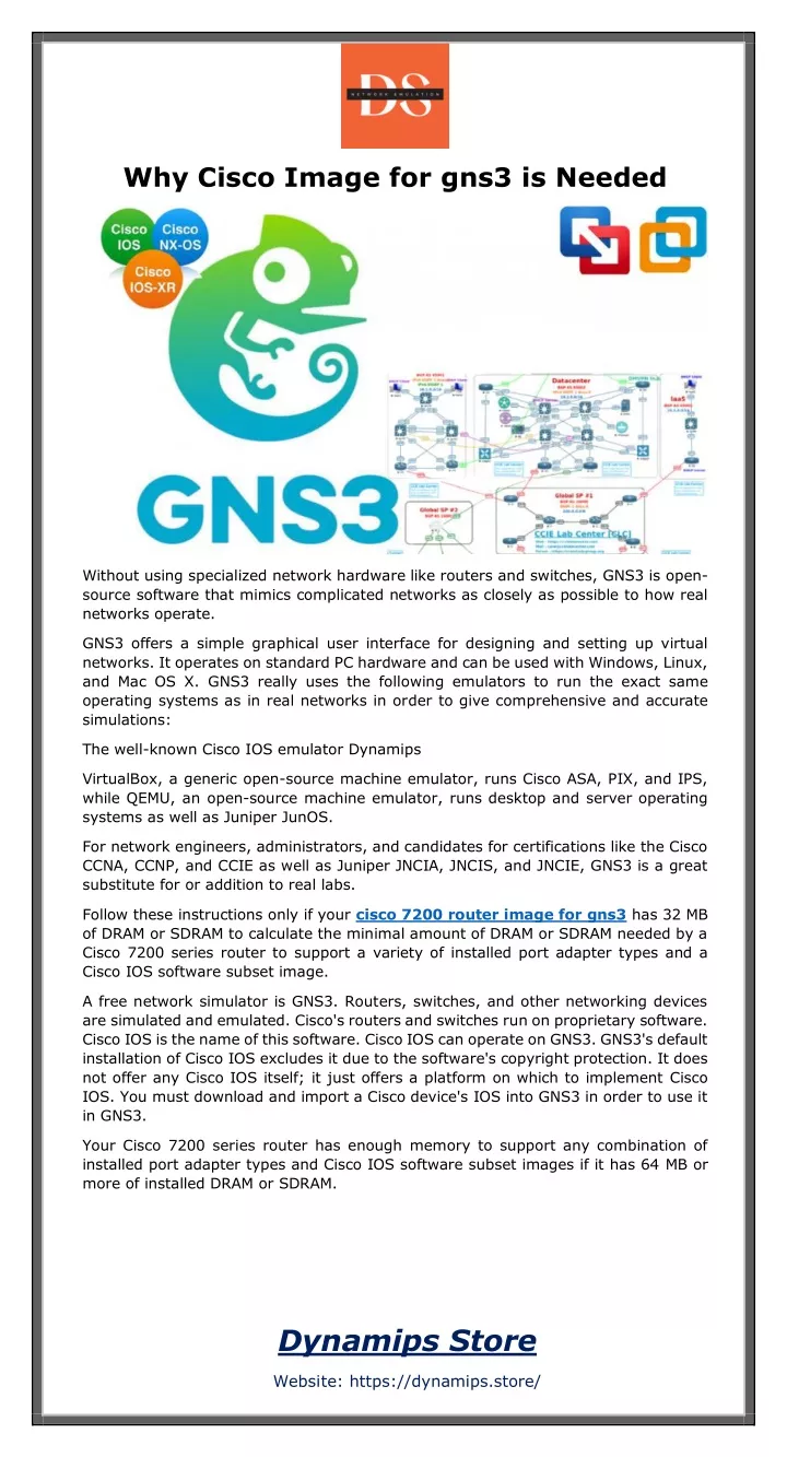why cisco image for gns3 is needed