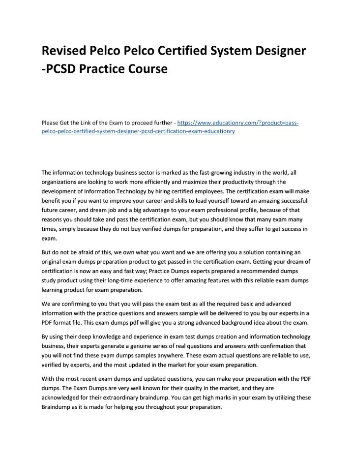 revised pelco pelco certified system designer