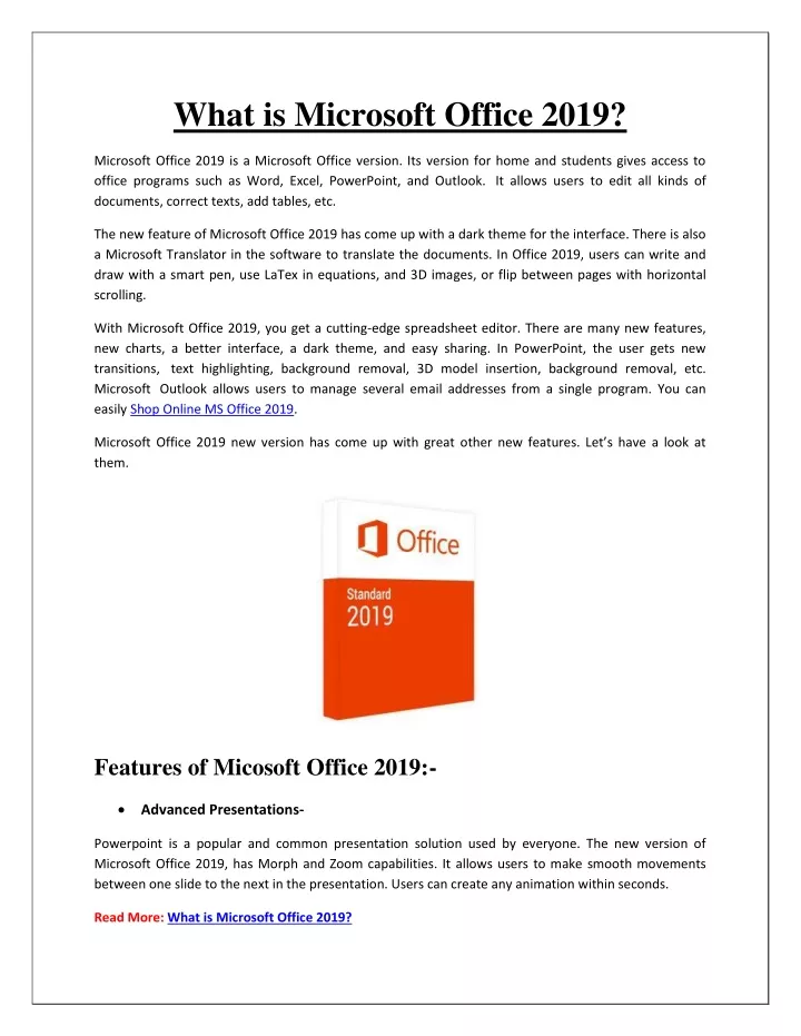 what is microsoft office 2019