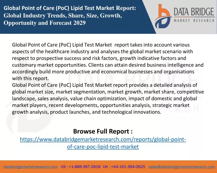 global point of care poc lipid test market report