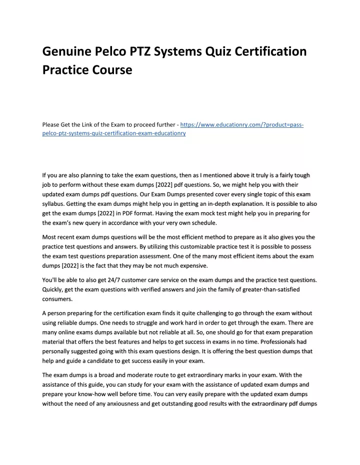 genuine pelco ptz systems quiz certification