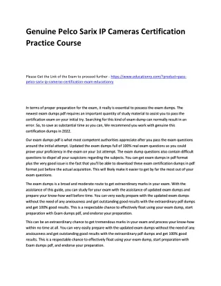 genuine pelco sarix ip cameras certification