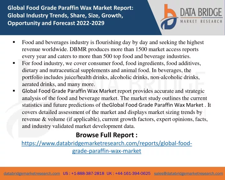 global food grade paraffin wax market report