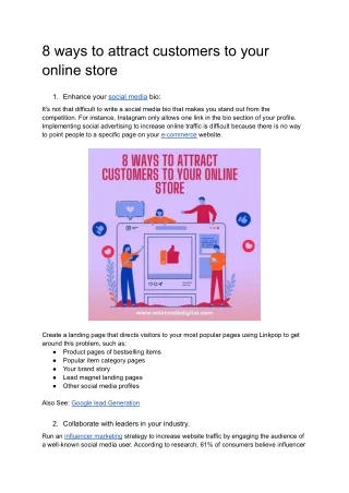 8 ways to attract customers to your online store