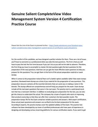 genuine salient completeview video management