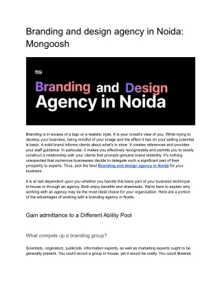 Branding and design agency in Noida_ Mongoosh