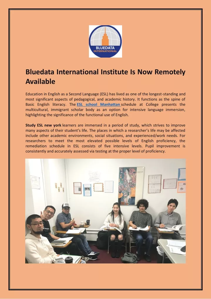 bluedata international institute is now remotely