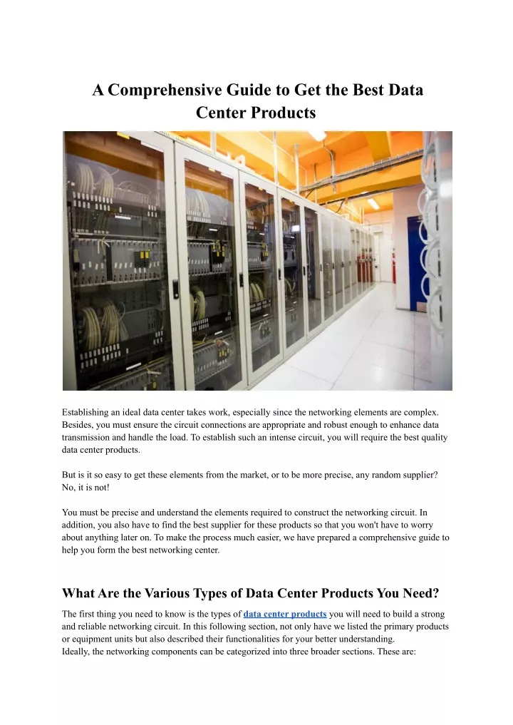 a comprehensive guide to get the best data center