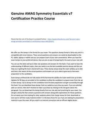 genuine amag symmetry essentials v7 certification